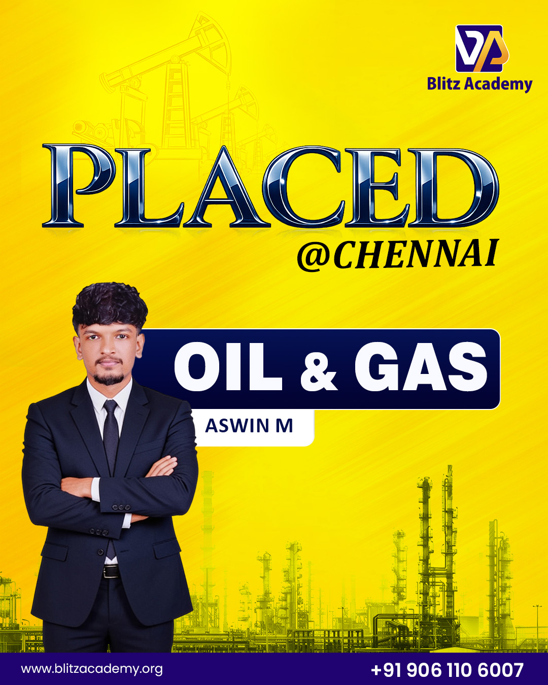 Aswin M, placed as Oil and gas (Chennai)